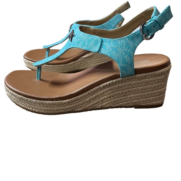 MICHAEL Michael Kors Shoes - Michael Kors Ocean Blue Laney Thong Espadrille Sandal New  Size 8